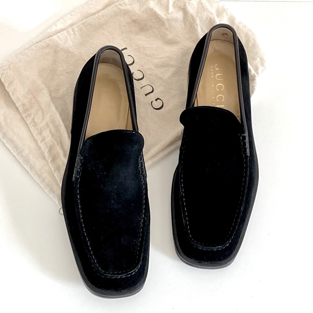 Gucci Black Suede Loafers